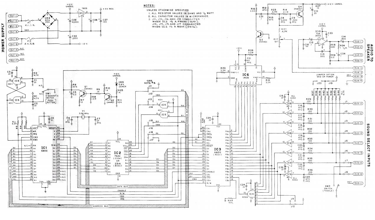 type 1 system 3-7 sound board schematic